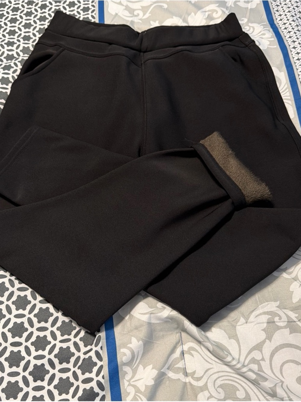 Black Fleece-Lined Pants